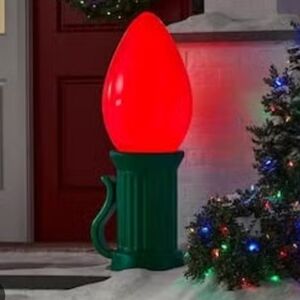 3 ft. Battery Operated LED Jumbo Red Bulb Holiday Yard Decor Prop Home Accents